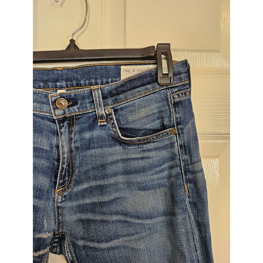 Rag & Bone The Dre Slim Boyfriend Jeans Distressed Denim Size 28